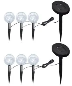 vidaXL Garden Lights 6 pcs LED with Spike Anchors & Solar Panels