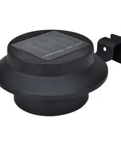 vidaXL Outdoor Solar Fence Lamps 12 pcs LED Black