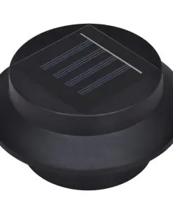 vidaXL Outdoor Solar Fence Lamps 12 pcs LED Black