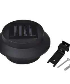 vidaXL Outdoor Solar Fence Lamps 12 pcs LED Black