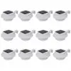 vidaXL Outdoor Solar Fence Lamps 12 pcs LED White vidaXL Outdoor Solar Fence Lamps 12 pcs LED White