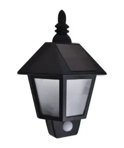 vidaXL Solar Wall Lamps 2 pcs with Motion Sensor Black