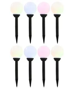 vidaXL Outdoor Solar Lamps 8 pcs LED Spherical 15 cm RGB