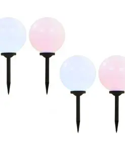 vidaXL Outdoor Solar Lamps 4 pcs LED Spherical 30 cm RGB