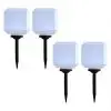 vidaXL Outdoor Solar Lamps 4 pcs LED Cubic 20 cm White
