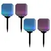 vidaXL Outdoor Solar Lamps 4 pcs LED Cubic 20 cm RGB