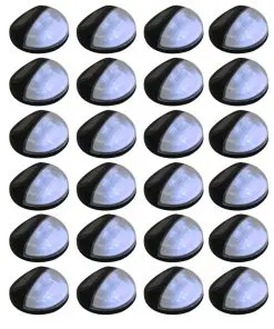 vidaXL Outdoor Solar Wall Lamps LED 24 pcs Round Black