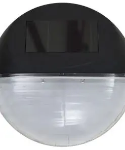 vidaXL Outdoor Solar Wall Lamps LED 24 pcs Round Black