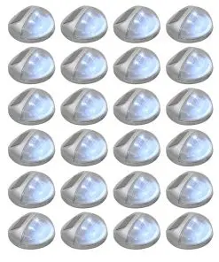 vidaXL Outdoor Solar Wall Lamps LED 24 pcs Round Silver