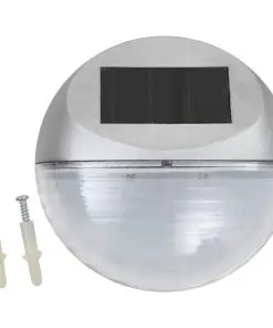 vidaXL Outdoor Solar Wall Lamps LED 24 pcs Round Silver