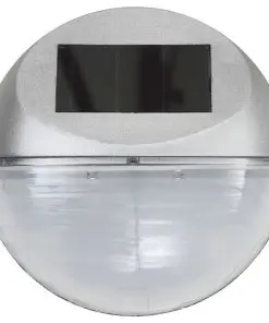 vidaXL Outdoor Solar Wall Lamps LED 24 pcs Round Silver