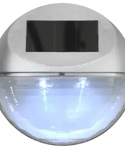 vidaXL Outdoor Solar Wall Lamps LED 24 pcs Round Silver