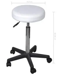 vidaXL Office Stools 2 pcs White 35.5×98 cm Faux Leather