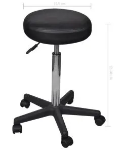 vidaXL Office Stools 2 pcs Black 35.5×98 cm Faux Leather
