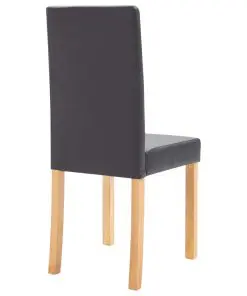 vidaXL Dining Chairs 6 pcs Grey Faux Leather