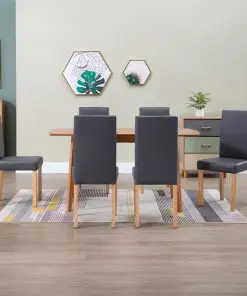 vidaXL Dining Chairs 6 pcs Grey Faux Leather