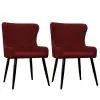 vidaXL Dining Chairs 2 pcs Red Velvet
