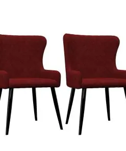 vidaXL Dining Chairs 2 pcs Red Velvet