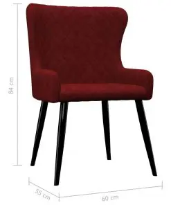 vidaXL Dining Chairs 2 pcs Red Velvet