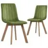 vidaXL Dining Chairs 2 pcs Green Velvet