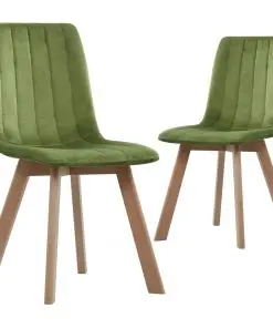 vidaXL Dining Chairs 2 pcs Green Velvet