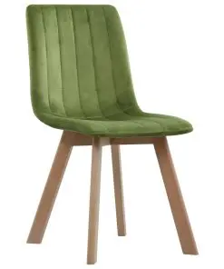 vidaXL Dining Chairs 2 pcs Green Velvet