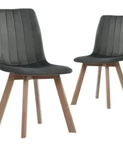 vidaXL Dining Chairs 2 pcs Grey Velvet