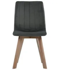 vidaXL Dining Chairs 2 pcs Grey Velvet