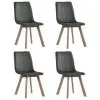 vidaXL Dining Chairs 4 pcs Grey Velvet