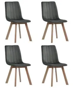 vidaXL Dining Chairs 4 pcs Grey Velvet