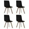 vidaXL Dining Chairs 4 pcs Black Velvet
