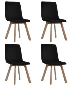 vidaXL Dining Chairs 4 pcs Black Velvet