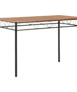 vidaXL 5 Piece Dining Set MDF and Steel Brown