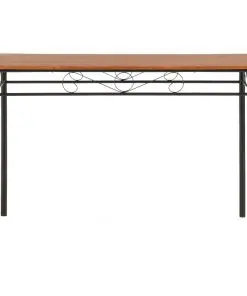 vidaXL 5 Piece Dining Set MDF and Steel Brown