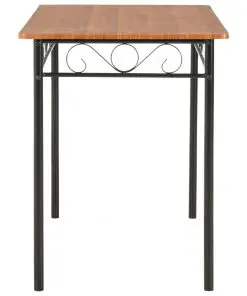 vidaXL 5 Piece Dining Set MDF and Steel Brown
