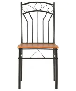 vidaXL 5 Piece Dining Set MDF and Steel Brown