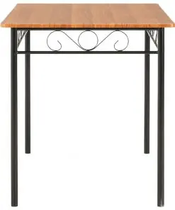 vidaXL 7 Piece Dining Set MDF and Steel Brown