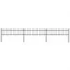 vidaXL Garden Fence with Spear Top Steel 5.1×0.6 m Black