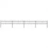 vidaXL Garden Fence with Spear Top Steel 6.8×0.6 m Black