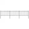 vidaXL Garden Fence with Spear Top Steel 5.1×1 m Black