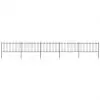 vidaXL Garden Fence with Spear Top Steel 8.5×1 m Black