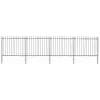 vidaXL Garden Fence with Spear Top Steel 6.8×1.5 m Black