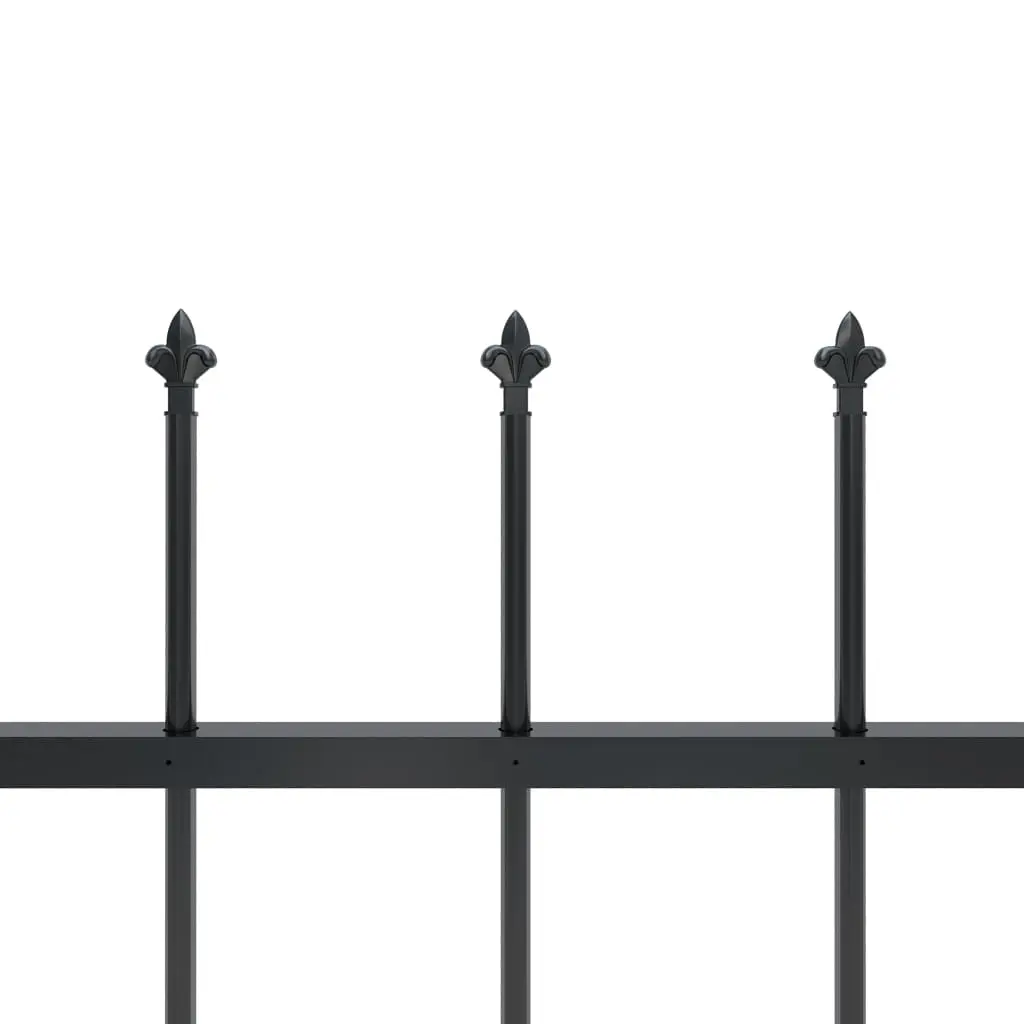 vidaXL Garden Fence with Spear Top Steel 6.8×1.5 m Black