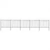 vidaXL Garden Fence with Spear Top Steel 8.5×1.5 m Black vidaXL Garden Fence with Spear Top Steel 8.5×1.5 m Black