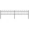 vidaXL Garden Fence with Hoop Top Steel 3.4×0.6 m Black vidaXL Garden Fence with Hoop Top Steel 3.4×0.6 m Black