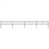 vidaXL Garden Fence with Hoop Top Steel 6.8×0.6 m Black