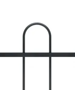 vidaXL Garden Fence with Hoop Top Steel 11.9×0.6 m Black