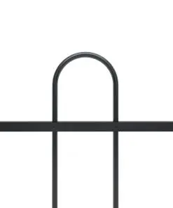 vidaXL Garden Fence with Hoop Top Steel 5.1×1 m Black