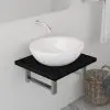 vidaXL Bathroom Wall Shelf for Basin Black 40x40x16.3 cm