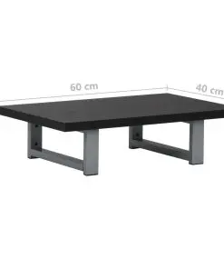 vidaXL Bathroom Wall Shelf for Basin Black 60x40x16.3 cm